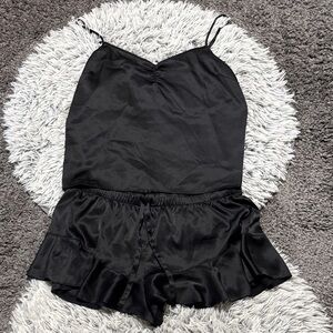 Victoria's Secret Black Satin Set Size XL